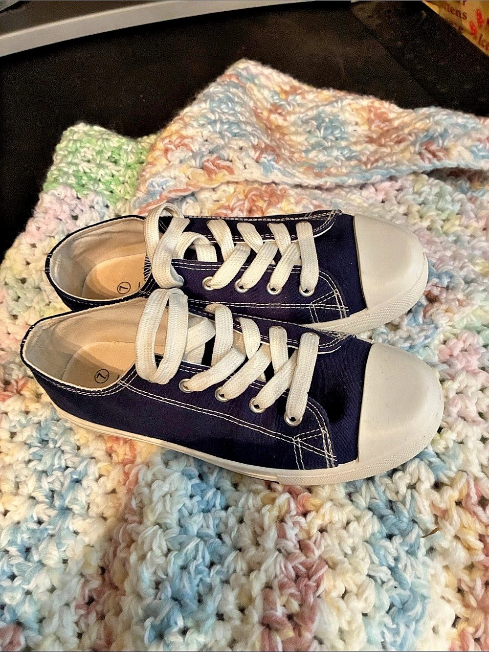 Josiny Navy Canvas Lace-Up Sneakers